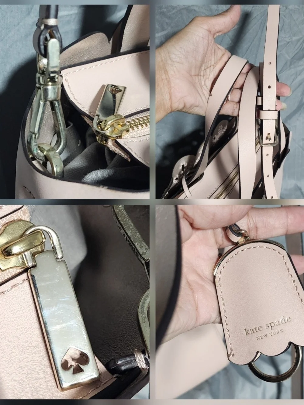 Kate Spade Magnolia Street Scalloped Eyelet Mini Mina Pink Leather Satchel Purse